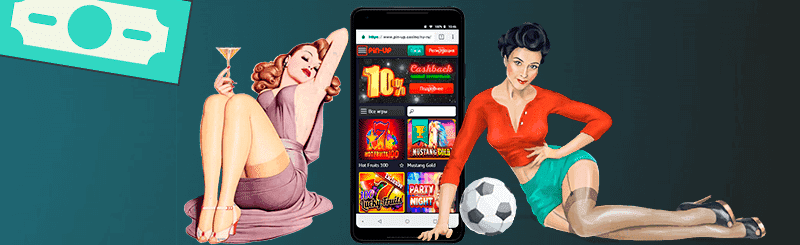Pin Up mobil tətbiqi əsas interfeys ekranı