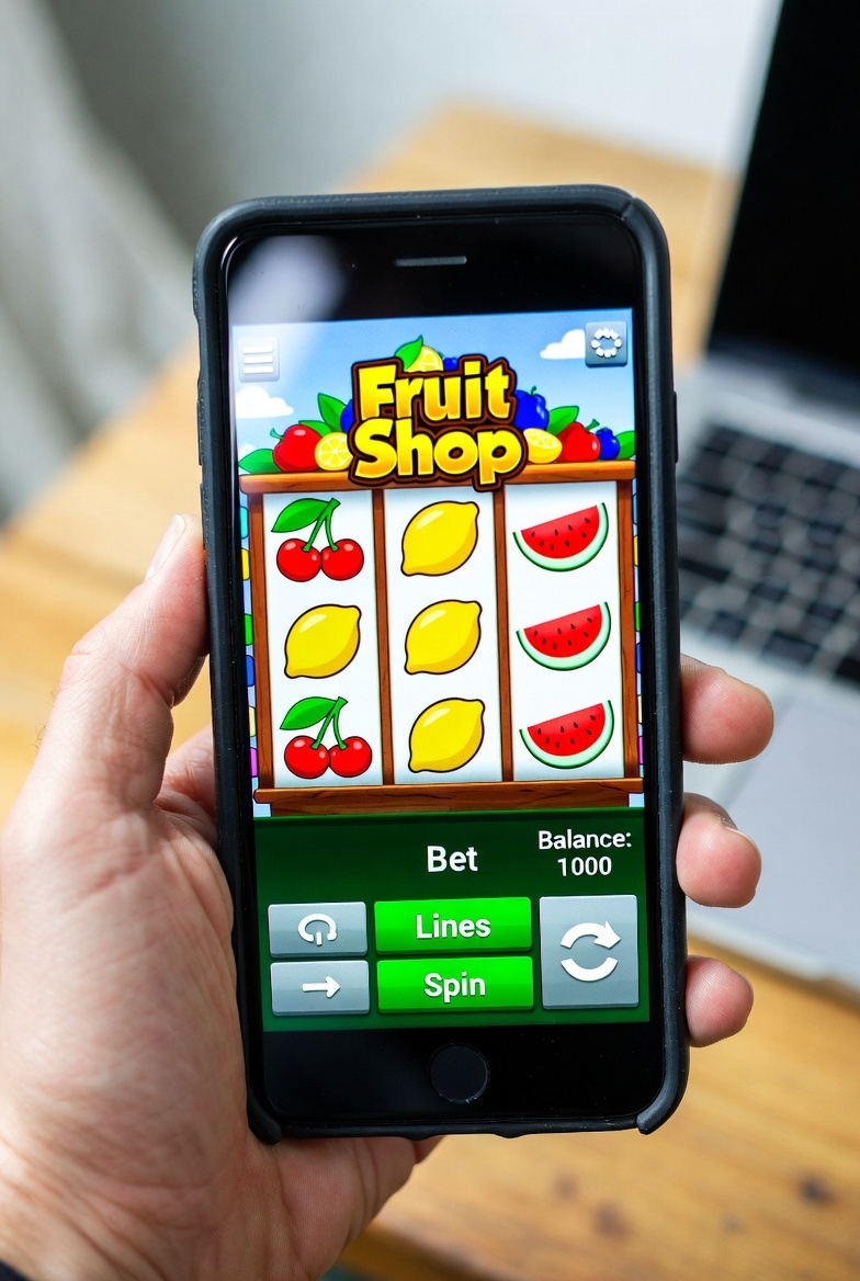 Mobile interface of Fruit Shop slot in Pin-Up app on smartphone