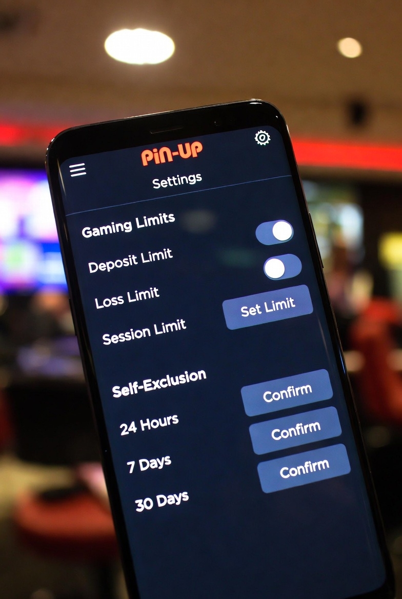 Responsible gaming settings panel in Pin-Up personal account with limits and self-exclusion options