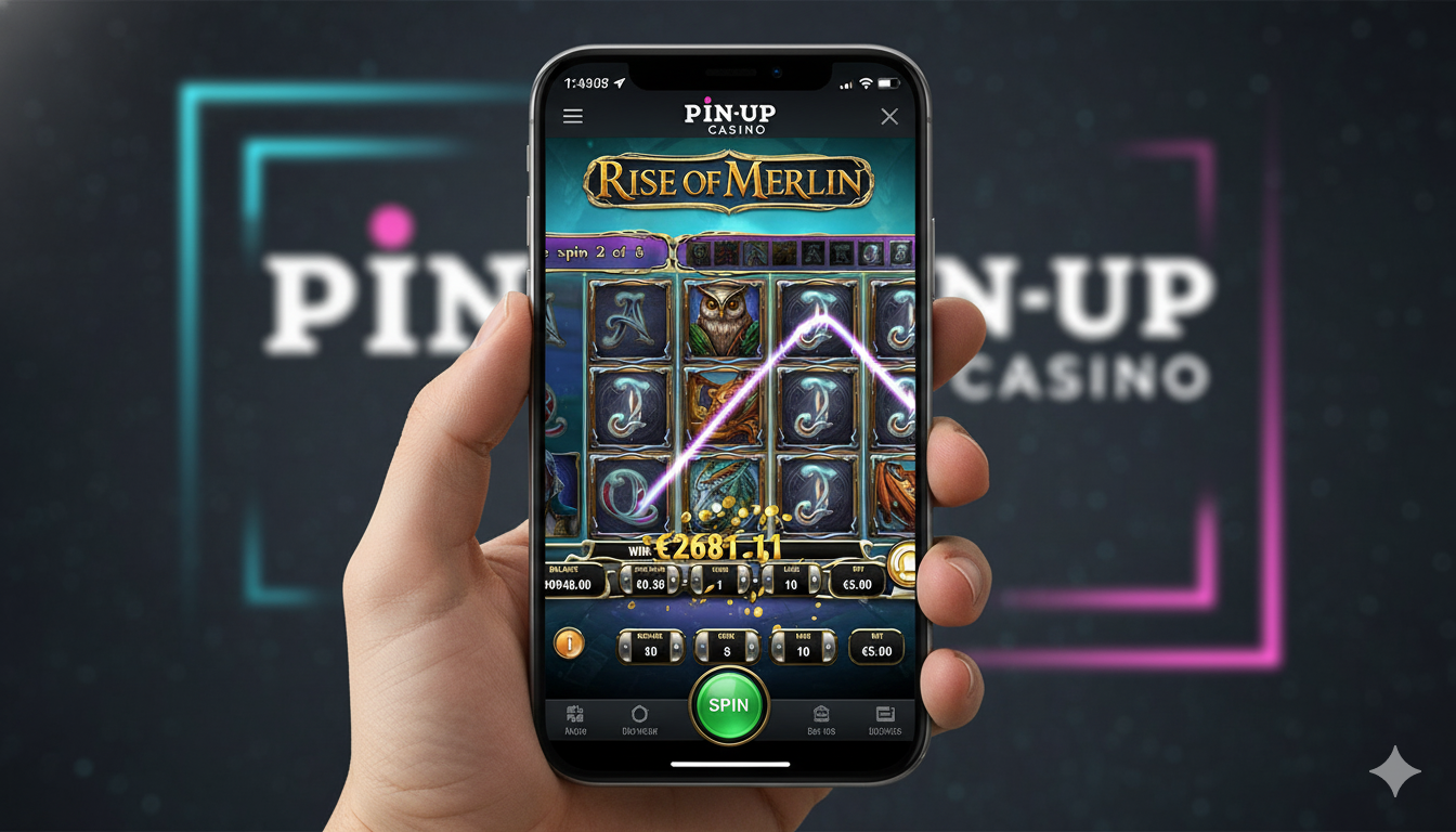 Pin Up қосымшасындағы Rise of Merlin слотының мобильді нұсқасы