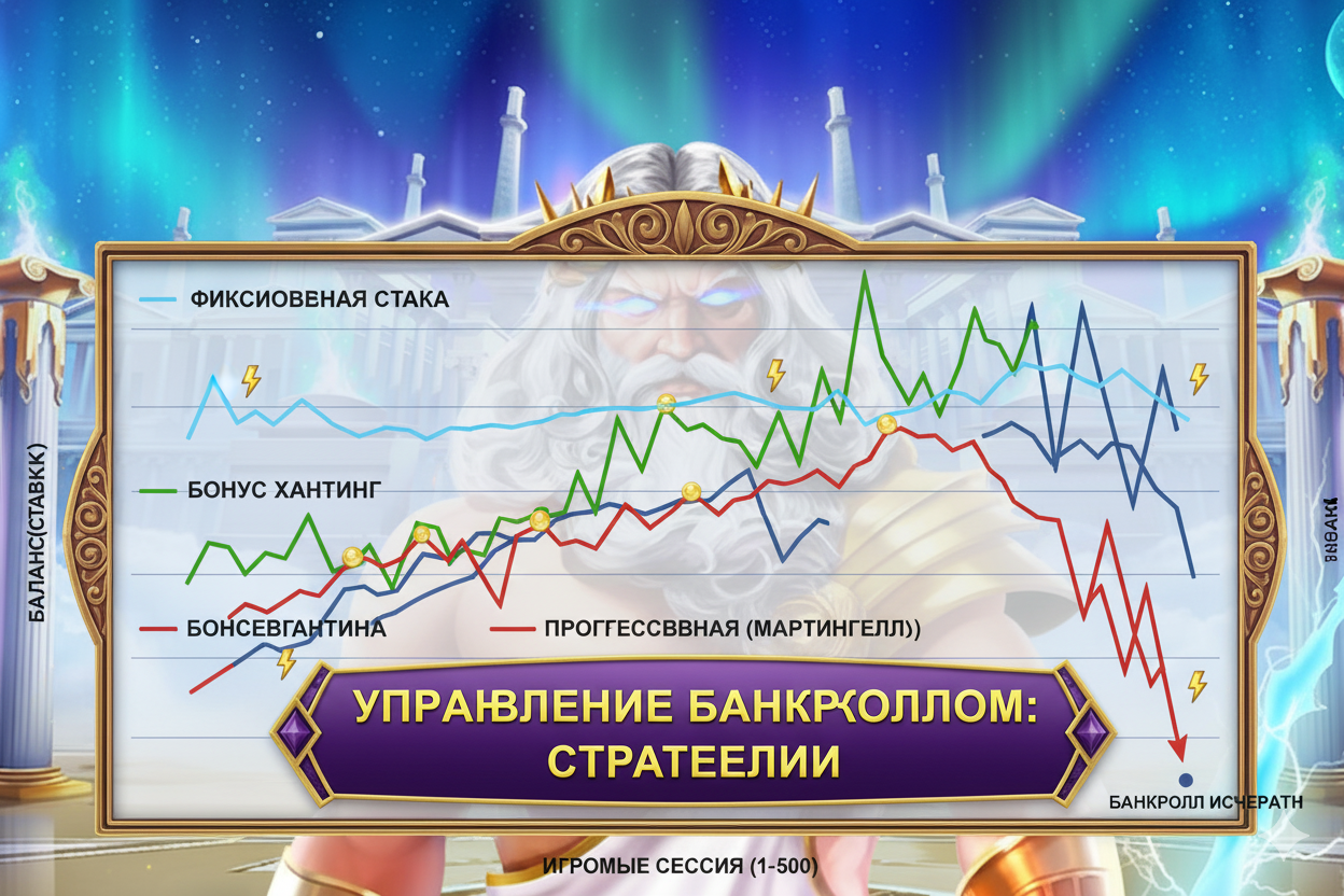 Әртүрлі стратегиялармен Gates of Olympus-тағы банкроллды басқару графигі