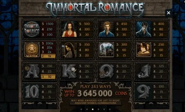 Immortal Romance-дағы Тройдың бонустық раундындағы Vampire Bats функциясы