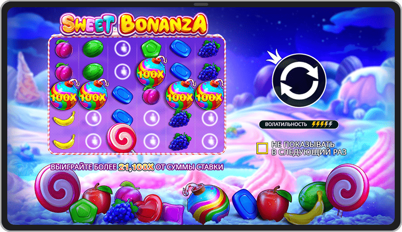 Белсенді бомба-көбейткіштері бар Sweet Bonanza фриспиндер раунды