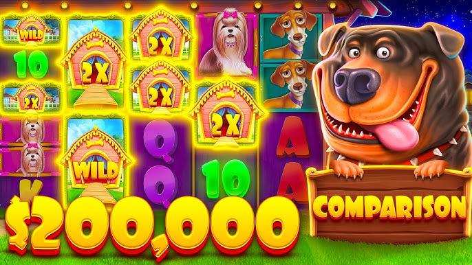 The Dog House slot paytable showing all symbols and win coefficients