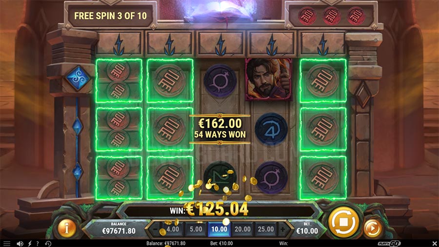 Free Spins mode in Merlin's Grimoire at Pin-Up with choice of bonus game type and multipliers