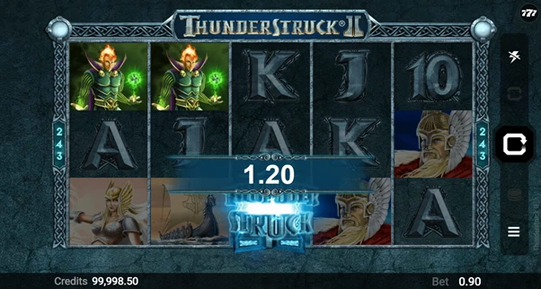 Thunderstruck II-дегі Great Hall of Spins бонустық ойынының төрт деңгейінің схемасы