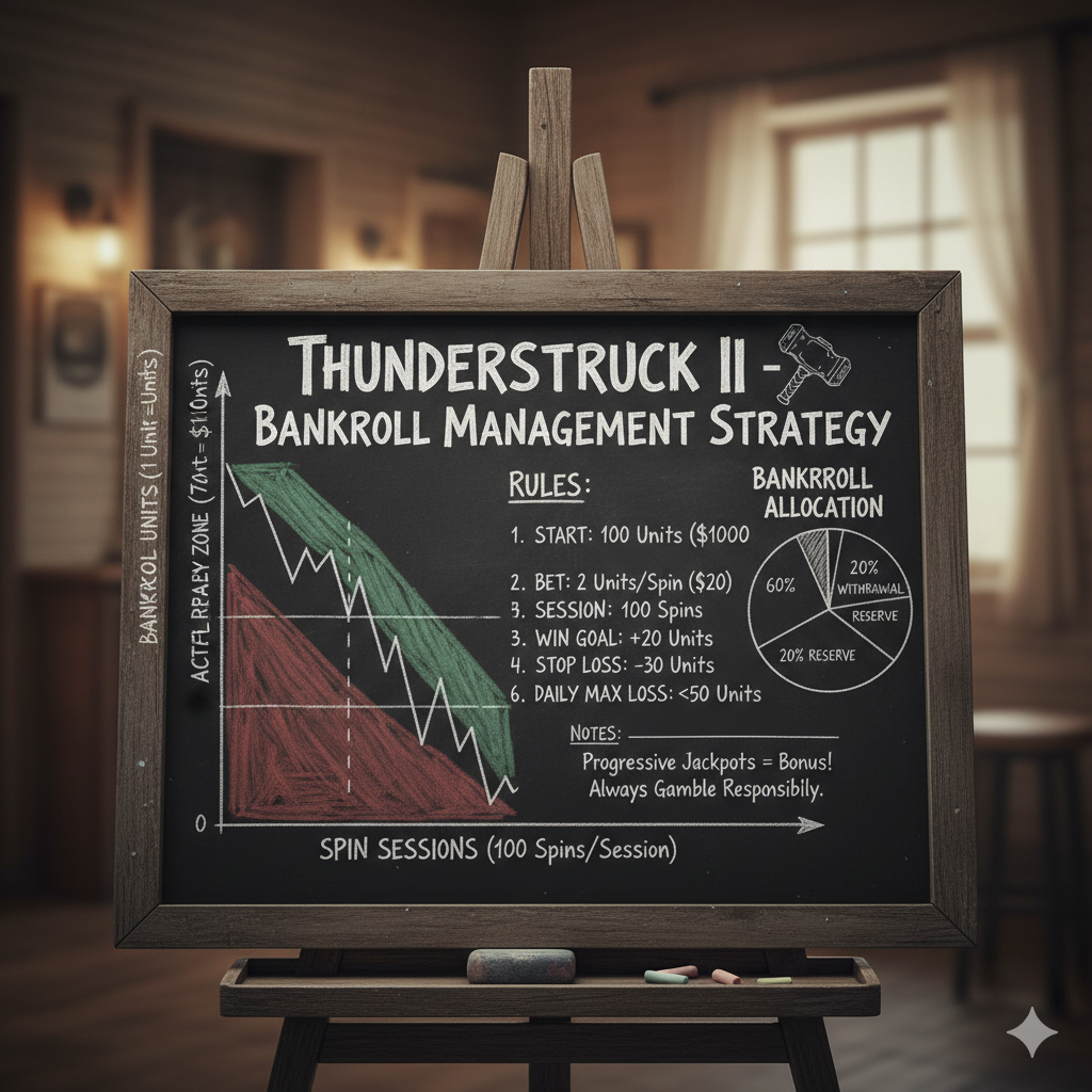 Thunderstruck II слотында ойнау үшін банкроллды басқару графигі