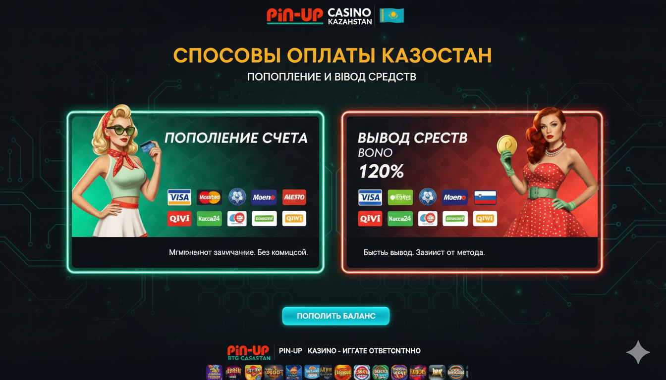 Способы пополнения и вывода средств на платформе Pin-Up в Казахстане