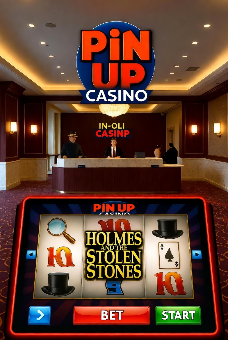 Лобби казино Pin-Up с выбором слота Holmes and the Stolen Stones