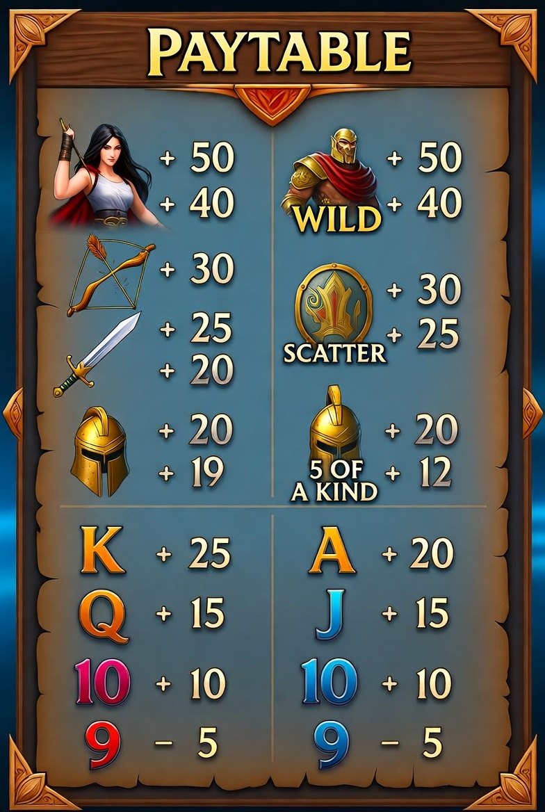 Amazons Battle-дағы символдардың төлемдер кестесі