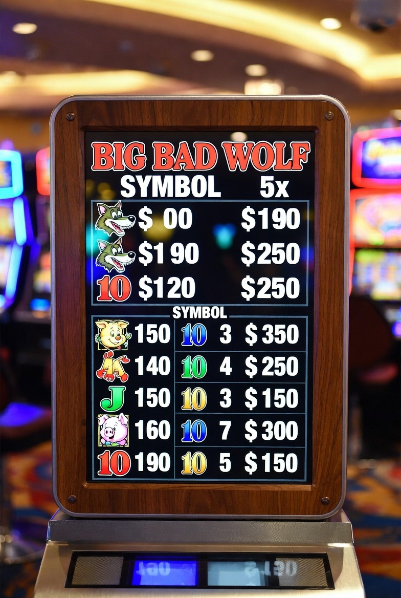 Symbol paytable in the Big Bad Wolf slot