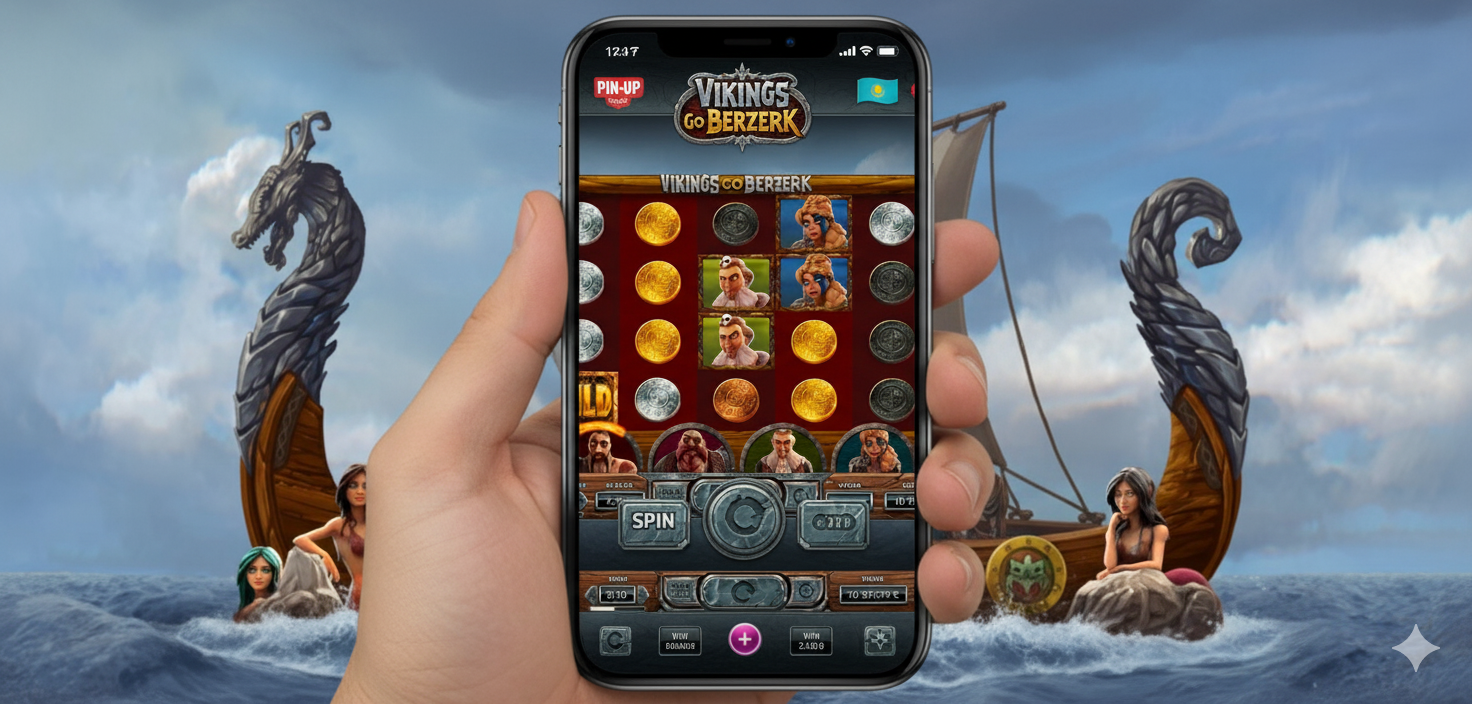 Pin-Up Қазақстан қосымшасындағы Vikings Go Berzerk слотының мобильді нұсқасы