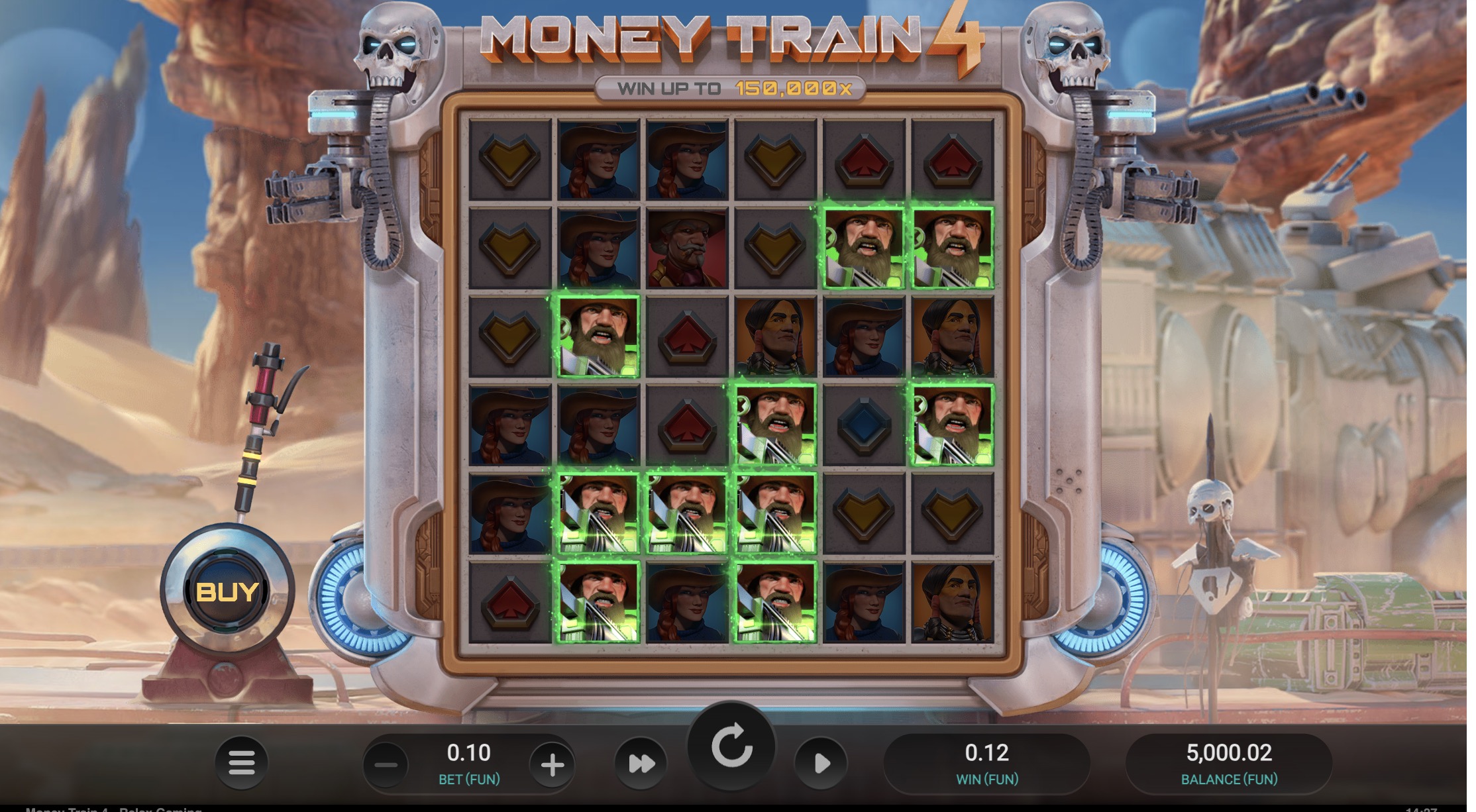 Активный бонусный раунд Money Train 4 с множителями на барабанах