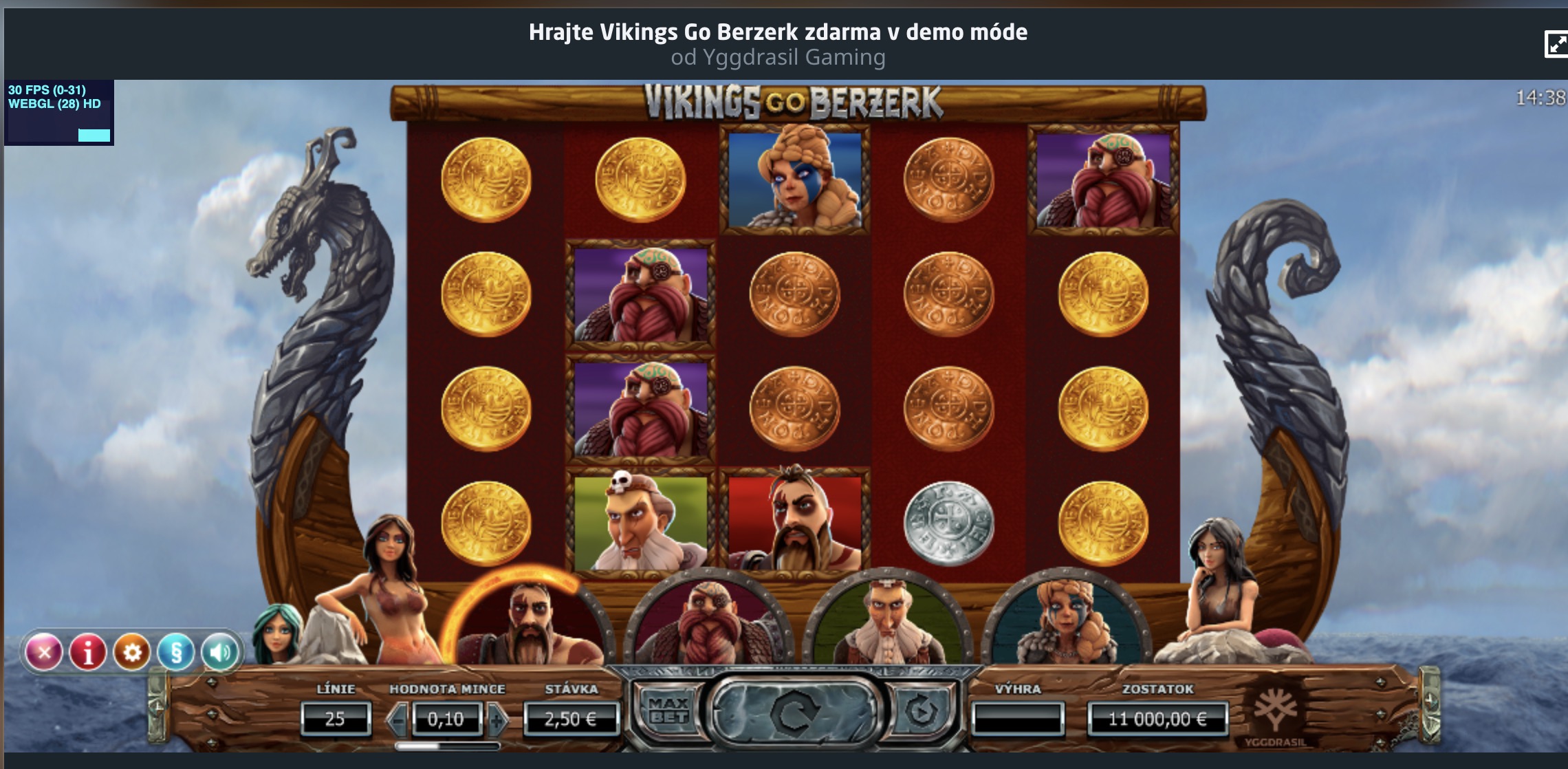Pin-Up-та іске қосылған кейіпкерлері бар Vikings Go Berzerk фриспиндерінің бонустық раунды